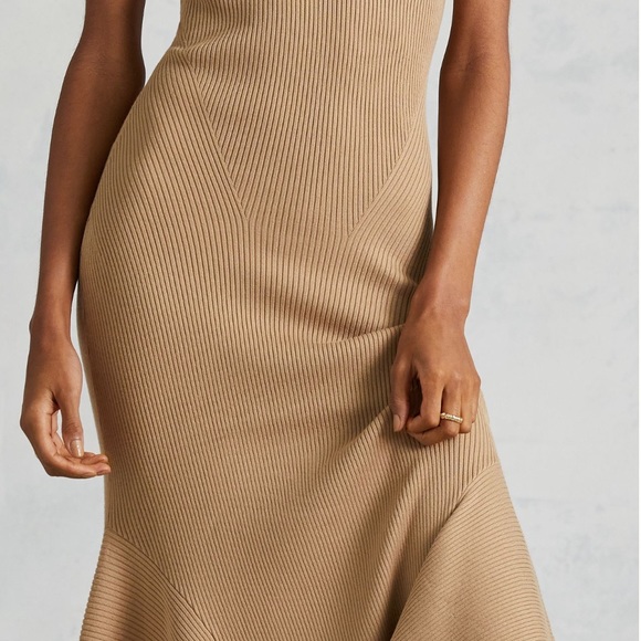 NWT Anthropologie Mock Neck Midi Dress. Size medium. Cedar color. - Picture 3 of 11